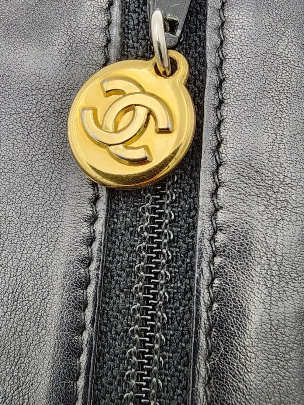 Chanel Vintage Series 3 WOC Leather Black Chain Link Shoulder Bag